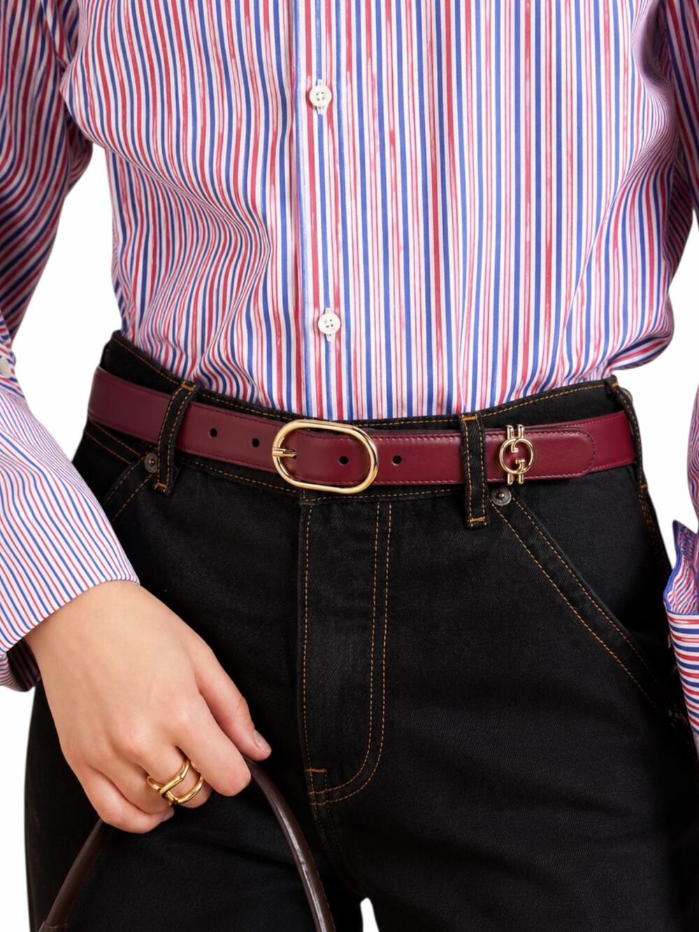 Gucci Interlocking GG Logo Leather Belt Russet Red Size 80cm/ 32in